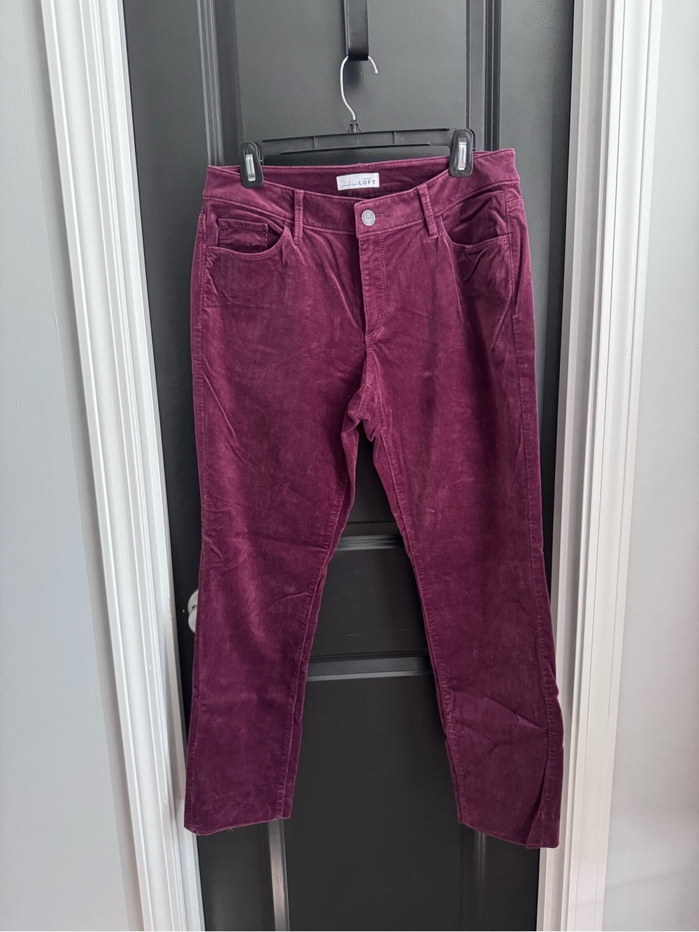 LOFT Plum Corduroy Ankle Pants